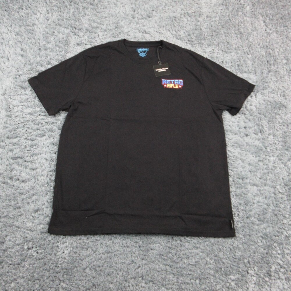 Retro Rifle Shirt Mens 2XL Black Eagle Uncle Sam Patriotic Graphic Tee NWT